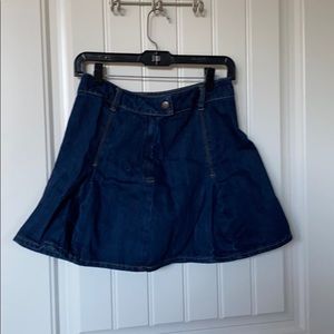 High Waisted Denim Mini Skirt